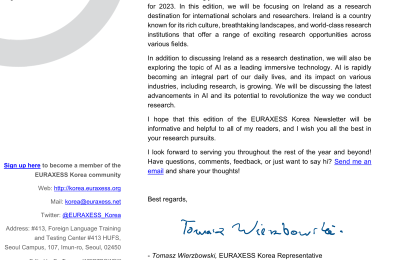 EURAXESS Korea Quarterly Newsletter Issu…